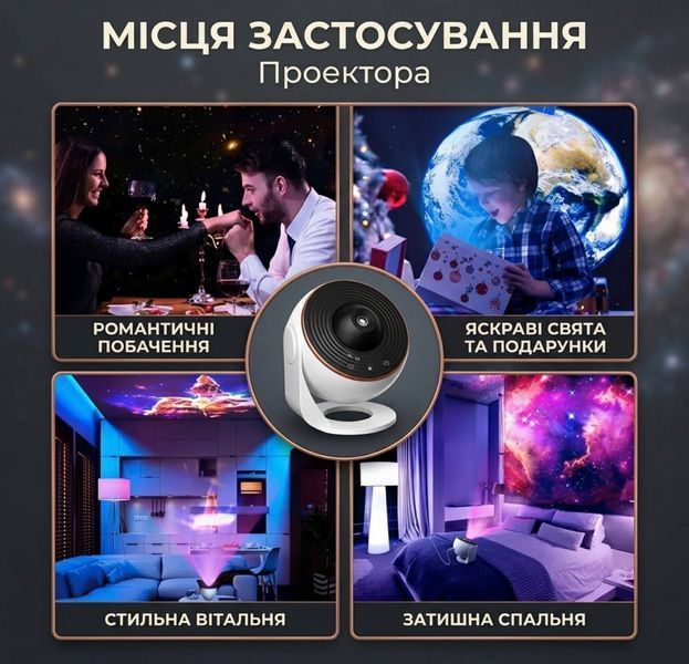 Проєктор зоряного неба з 12 дисками, регульований кут нахилу, живлення USB 54724323 фото